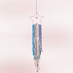 Handgewebte Wanddekorationen aus Polyester-Makramee&nbsp;HJEW-WH20020-003B