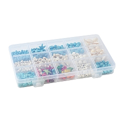 DIY-Sets zur Schmuckherstellung mit synthetischen Türkis- und natürlichen Kauri-Muschelperlen&nbsp;DIY-FS0005-98