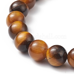 Ojo de tigre natural y pulsera de cuentas cruzadas de turquesa sintética (teñida)&nbsp;BJEW-TA00179-01