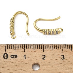 Latón micro pavimenta claro ganchos de aretes de circonio cúbico&nbsp;KK-B142-27G