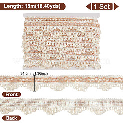 Rubans à pompons en polyester avec perles et paillettes&nbsp;OCOR-WH0082-282