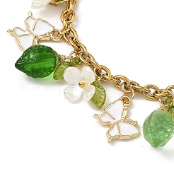 Armbänder mit mehreren Anhängern aus Federlegierung&nbsp;BJEW-JB14376
