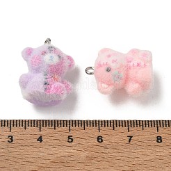 Pendentifs en résine opaque floqués&nbsp;RE-CBAC5B2-03P