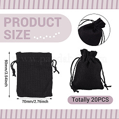 20 Stück rechteckige Beutel aus Polyester-Imitat-Sackleinen mit Kordelzug&nbsp;ABAG-TA0001-95D