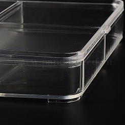 Rectangle conteneurs bijoux de perles en plastique en forme&nbsp;LS-OBOX-O002-03