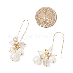 2 paio di orecchini a cerchio in ottone con perle finte&nbsp;EJEW-JE06480