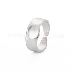 Bague de manchette ouverte ronde plate en acier inoxydable 304 anti-ternissement pour femme&nbsp;RJEW-S405-188P