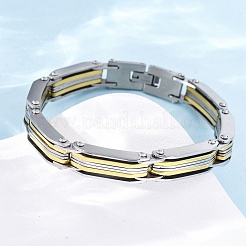 Bracelets à maillons en acier inoxydable 304 pour femmes et hommes&nbsp;BJEW-R018-09GP