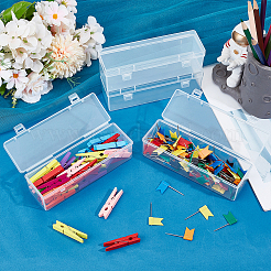 Mini boîtes de rangement à outils en plastique translucide avec couvercle à charnière&nbsp;CON-WH0086-170A