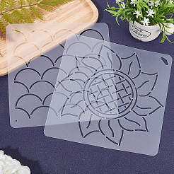 2 foglio 2 stili di modelli di stencil per disegno e pittura in plastica&nbsp;DIY-CA0001-87