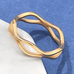 Unisex-Fingerringe aus 304 Edelstahl mit Ionenbeschichtung (IP)&nbsp;RJEW-E164-04G