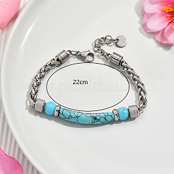 Eleganti braccialetti con perline sintetiche turchesi&nbsp;KC4109
