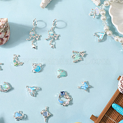 24 Stück Anhänger aus Legierung mit Strass und Emaille&nbsp;FIND-SC0020-59
