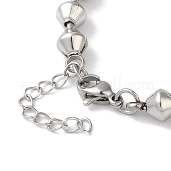 Bracciali con perline bicono in acciaio inossidabile 304 anti-ossidazione per le donne&nbsp;BJEW-B092-03P