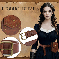 1 bolso de cuero de PU con cinturón medieval&nbsp;AJEW-CL0003-57