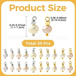 Pendenti di perle d'acqua dolce coltivate naturali 30 pz 2 colori&nbsp;PALLOY-YW00232