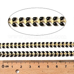 Chaînes à maillons en forme de feuille en laiton émaillé&nbsp;CHC-F021-02G-07