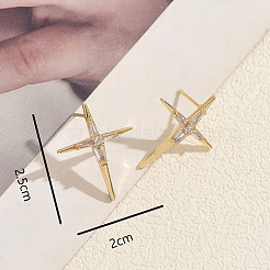 Boucles d'oreilles en laiton pavées de zircons cubiques pour femmes&nbsp;HD7122