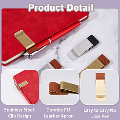 8 pieza de clips para bolígrafos de acero inoxidable y hierro de 4 colores&nbsp;AJEW-FH0006-40