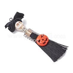 Halloween gefärbte synthetische türkisfarbene und Polyesterquasten große Anhänger&nbsp;PALLOY-JF04538