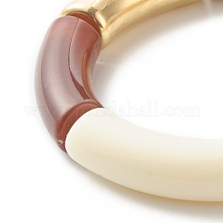 Chunky Curved Tube Beads Stretch-Armband für Teenager-Mädchen-Frauen&nbsp;BJEW-JB06991-01
