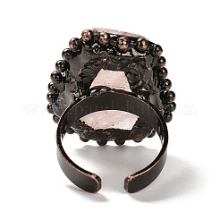 Bague de manchette ouverte en quartz rose naturel&nbsp;RJEW-M166-03R-E