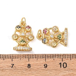 Pendentifs avec zircon cubiques à micro-pavés en laiton&nbsp;KK-C143-35B-G
