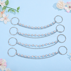 4 pieza de cuentas de rhinestone de arcilla polimérica hechas a mano con cadena de acero inoxidable 304 para correas de botas.&nbsp;HJEW-HY00194