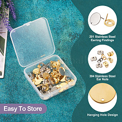 32 stücke 8 stile 201 edelstahl stud ohrring Zubehörse&nbsp;STAS-TA0001-93