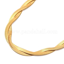 Ionenbeschichtung (IP) 304 Edelstahl Schlangenketten Halsketten&nbsp;NJEW-M075-02A-G