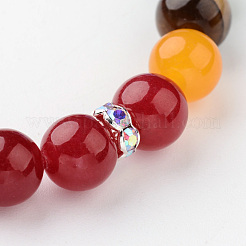 Bracelets extensibles de perles en agate naturelle&nbsp;BJEW-E285-A03