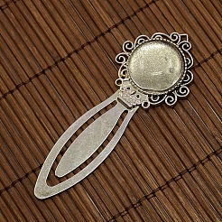 20 mm couvercle bombé cabochon de verre clair pour création de marque page argent antique portrait bricolage en alliage &nbsp;DIY-X0125-AS-NR