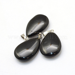 Tropfenförmige Anhänger aus natürlichem Obsidian&nbsp;G-Q368-28