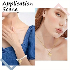 5 pièces en laiton micro pavé pendentifs en zircone cubique claire&nbsp;KK-YW0004-13