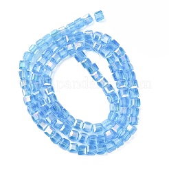 Abalorios de vidrio electroplate hebras&nbsp;EGLA-D018-4x4mm-41