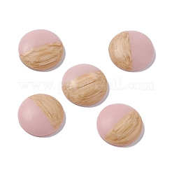 Cabochons en résine façon cuir givré grain de bois bicolore&nbsp;RESI-G053-01B