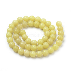 Hilo de abalorios de jade natural de limón&nbsp;G-S259-46-6mm