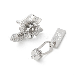Messing Micro Pave klare Zirkonia Falte über Verschlüsse&nbsp;KK-U052-01P