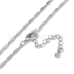 Halsketten mit ovalen Gliedern aus Messing mit Gestellbeschichtung für Damen&nbsp;NJEW-K382-16A-P