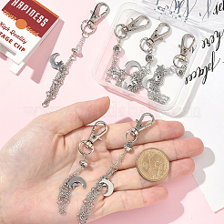 6 Stück 3 Stile Mondlegierung Schwenk-Hummer-Klauenverschlüsse & Messing-Kabelketten&nbsp;AJEW-SC0003-98P