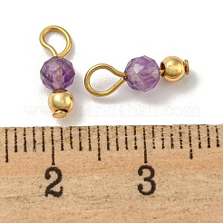 Natürlicher Amethyst mit facettierten runden Anhängern&nbsp;PALLOY-NH00004