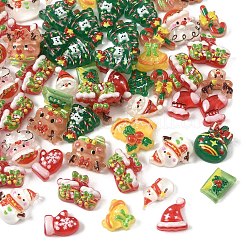 100 Stück Cabochons aus undurchsichtigem Harz mit Weihnachtsmotiv&nbsp;CRES-YW0002-56