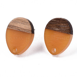 Accessoires de boucles d'oreilles en résine et bois de noyer&nbsp;MAK-N032-006A-A03