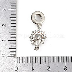 Messing Topas Strass europäischen Anhänger Charms&nbsp;KK-P324-09P