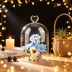 Cubierta de cúpula de vidrio con arco de corazón&nbsp;DIY-WH0933-20F