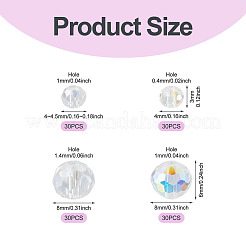 120 pièces 4 styles de perles de verre galvanoplastie&nbsp;EGLA-TADJ0001-13A