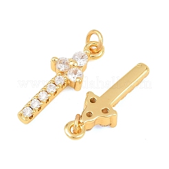 Ottone micro spianare pendenti zirconi&nbsp;KK-F927-02G