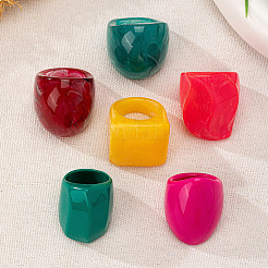 6 Stück Acryl-Fingerring-Sets&nbsp;FS-WG1DE8F-01