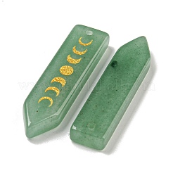 Pendentifs de phase de lune en aventurine verte naturelle&nbsp;G-C145-01F