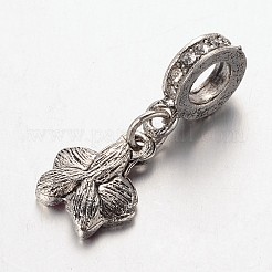 Ciondoli pendenti europei smaltati in lega placcata argento antico&nbsp;MPDL-E042-12